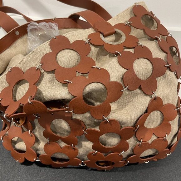 Celine Hemp Floral Leather Tote (133122) - Picture 3 of 8